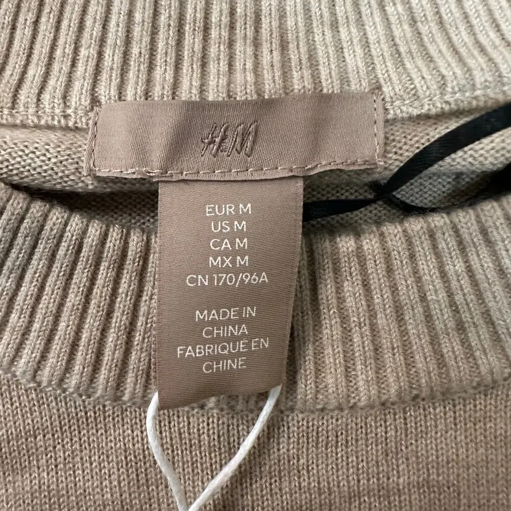 H&M Women's Cashmere-Blend Sweater Size M In Light Beige Melange - Picture 8 of 12